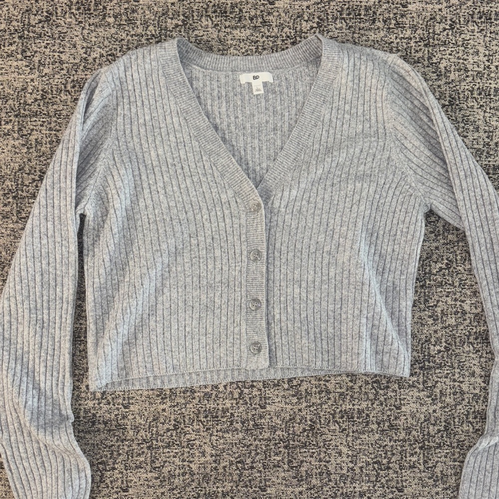 Nordstrom BP Cropped Grey Cardigan sz Large